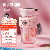 物生物（RELEA）水杯女士夏季玻璃咖啡杯便携吸管杯大容量泡茶杯学生杯子生日礼物