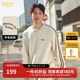 卡宾（CABBEEN）【老花拼接】圆领卫衣男2024早春新款宽松刺绣套头长袖打底衫 杏色15 L /175/50
