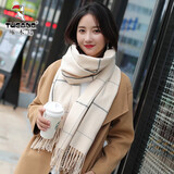 啄木鸟（TUCANO）纯羊毛围巾女秋冬季高档披肩女生围脖格子送女友母亲生日礼物礼盒