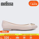 Melissa（梅丽莎）梅丽莎新品简约撞色蝴蝶结果冻成人女士单鞋32772 浅米色 AQ925 38