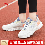 安踏女鞋运动鞋夏季透气新款休闲运动轻便软底跑步鞋防滑减震小白鞋女 【防滑轻质皮网鞋】紫/浅虹粉 35.5 (220mm)