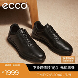 爱步（ECCO）正装鞋 增高牛皮休闲皮鞋男 雅仕男鞋系列207124 黑色42