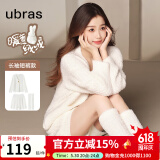ubras【虞书欣同款】兔绒绒开襟家居服套装厚款女加绒睡衣冬季女 【长袖短裤套装】纯白色 M