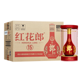 郎酒 红花郎15 酱香型白酒 39度 500ml*6 整箱装 低度 年货送礼