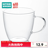 NITORI宜得利家居 带把日式透明茶杯水杯耐热玻璃杯 MC-04 200ml