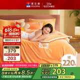 富安娜牛奶绒床上四件套秋冬 加厚被套法兰绒防静电套件双人加大1.8米床