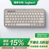 罗技（Logitech）时尚系列K380蓝牙键盘 无线键盘Mac笔记本平板IPAD电脑静音键盘安卓手机多设备超薄家用巧克力按键 烟云灰