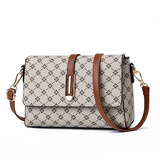 泊雅仕送妈妈女包礼物新款2025时尚潮欧美复古印花包潮流单肩斜挎小包包 米色四角花