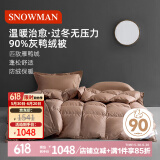 斯诺曼防绒90%鸭绒被羽绒被芯 保暖冬被子200*230cm填充1250g【古巴砂】