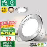 雷士（NVC）筒灯 LED筒射灯孔灯天花灯走廊过道灯 背景装饰灯牛眼灯 4W砂银暖白光开孔75-85mm