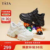 他她TATA厚底老爹鞋女增高休闲运动鞋春夏WOG10CM3 黑色（单里） 37