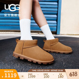 UGG秋季新款男女同款舒适短筒靴时尚雪地靴1166732CHE|栗色38