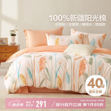 博洋家纺床上用品四件套纯棉被套床单100%棉套件全棉被罩1.8米床