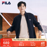FILA 斐乐官方男子外套2025秋冬时尚基础休闲通勤立领针织上衣