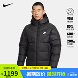 耐克NIKE羽绒服男短款连帽SF WR 650-D FLD外套FB8178-010黑M