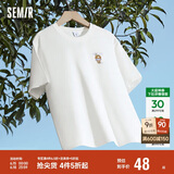 森马（Semir）【多彩凉感T】短袖t恤女夏中长款宽松舒适刺绣上衣109324100007