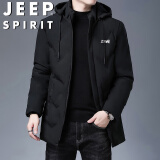 JEEP SPIRIT吉普棉衣男棉服长袖保暖外套冬季加厚夹克上衣潮流连帽 黑色 3XL 