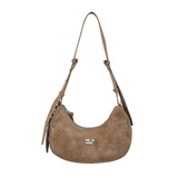 Crying center 哭喊中心 豹纹仿绒多色斜挎单肩手提机车包斜挎包 含logo挂件 哭喊中心 泥棕色(含logo挂件)