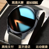 LQIN WATCH智能手表华强北顶配GT5运动手表gt4手表智能男watch gt5成人手表 顶配黑网带【高清屏+长续航+全功能+双表带】