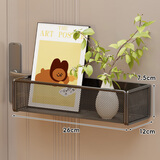 伊思家磁吸置物架壁挂入户门后玄关置物收纳钥匙挂钩拖鞋雨伞架磁铁套装 磁吸-收纳盒-【黑色大号]