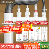 英特汉莎（interhasa!）厨房下水三通洗菜盆净水器下水管道防臭神器排水管接头六通套装