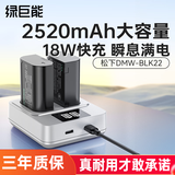 绿巨能（llano）适用松下电池DMW-BLK22相机电池DC-S5 S9 GH6 GH5M2单反数码微单LUMIX s5m2 Panasonic充电仓盒子 【PD18W】两电双充-高容电池