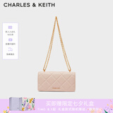 CHARLES&KEITH质感菱格链条小方钱包女包包女包生日礼物七夕礼物CK6-10680924 Light Pink浅粉色 XS