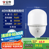 公牛（BULL）LED灯泡高亮球泡柱形灯厂房商超 大功率40W球泡白光6500KE27螺口