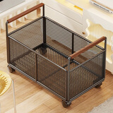 林家小子收纳箱书箱学生教室装书整理箱子书本收纳盒书籍储物箱收纳后备箱 黑色中号-带轮