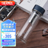 THERMOS膳魔师水纹行者款400ml便携双层玻璃杯TCGB-400 BL