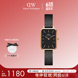 丹尼尔惠灵顿（DanielWellington）DW小方表手表女表黑色钢带简约黑盘欧美腕表节日礼物DW00100433
