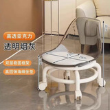 圣洛伊亚克力小凳子静音带万向轮儿童学步凳网红 【透明灰-万向轮矮凳】