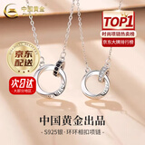中国黄金（CHINA GOLD）银莫比乌斯环项链男女一对情侣款纪念生日生日送女朋友老婆礼物 【京速达】莫比乌斯环项链【情侣款】
