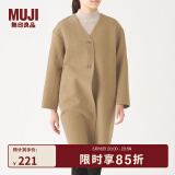 无印良品（MUJI）女式 羊毛混 双面大衣 毛呢外套 秋冬简约风外衣W9AD225 驼色 L 165/88A