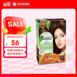 瓦提卡（vatika）印度进口瓦提卡Vatika海娜粉染发剂染发粉植物精华自然黑染发剂 浅棕色#（60g/盒 分6小袋）