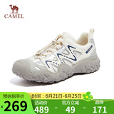 骆驼（CAMEL）溯溪鞋男撞色拼接绑带户外鞋 L14S469663 米白/灰/深蓝(男款) 41