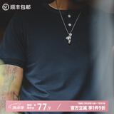 马登工装美式肌肉cleanfit重磅亨利衫纯棉老钱风阿美咔叽短袖T恤男夏 藏青色 S （165/88A）