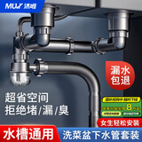 沐唯（muvi）洗菜盆下水管厨房下水套装洗碗池双水槽下水管道器配件排水管全套