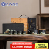 苏氏陶瓷（SUSHI CERAMICS）手绘彩画茶具提梁茶壶配精美干泡茶盘小茶叶罐7件功夫茶具套装
