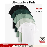 ABERCROMBIE & FITCH男装女装情侣装夏款经典小麋鹿5件组合套装美式短袖T恤329667-1 深绿，浅绿色，绿色，黑色，白色 S (175/92A)