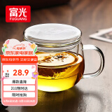 富光花茶杯透明茶杯内胆茶水分离杯办公室玻璃杯子水杯350ml