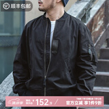 马登工装 美式空中MA1飞行员夹克军事风短款外套复古棒球服男潮春上衣 黑色 XL