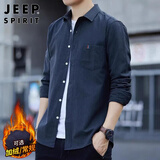 JEEP SPIRIT吉普衬衫男长袖秋冬季外套男士商务休闲衬衣潮牌男装上衣服