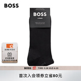 BOSS【父亲节礼物】 男士经典款弹性面料短袜两双装 001-黑色 M (39-42)