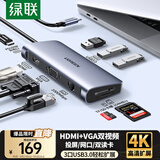 绿联Type-C扩展坞USB-C转HDMI雷电4拓展坞网口转接读卡hub分线器通用苹果15/16华为小米笔记本电脑ipad