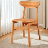 远舰全实木椅子 餐椅 纯实木靠背椅家用书桌餐桌椅蝴蝶椅原木简约凳子 樱桃木色+实木座板 纯实木 2把（整装发货免安装）