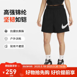 耐克（NIKE）女运动短裤 夏季梭织短裤休闲裤 宽松简约 DM6740-010 黑 M