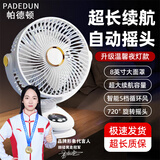 帕德顿【超长续航】usb风扇小型吊扇宿舍床上静音蚊帐露营台灯风扇户外便携充电风扇 M9台夹款【15小时续航】自动左右摇头 充插两用/无刷静音电机/三档灯光