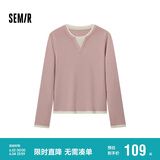 森马（Semir）森马毛衣女短款假两件含羊毛针织衫24冬新款保暖内搭109724107015