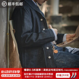 马登工装 新复古回潮水洗丹宁夹克阿美咔叽养牛猎装牛仔翻领外套男春 牛仔蓝 2XL